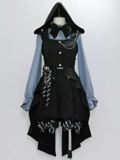 Lolita Specials Lolita Top Vest Costumes Gothic Black Sleeveless Bows Buttons