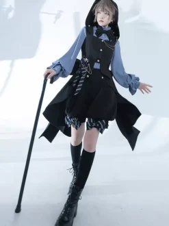 Lolita Specials Lolita Top Vest Costumes Gothic Black Sleeveless Bows Buttons