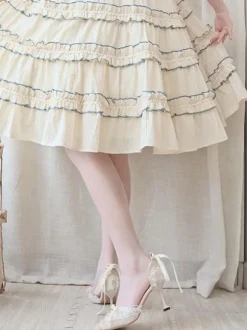 Lolita Wedding Dress Lolita Footwear White Ruffles Bows Pointed Toe Lolita Pumps