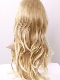 Long Blonde Wigs Layered Tousled Body Wave Curls Women's Party Wigs With Fringes