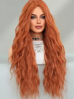 Long Curly Wig Middle-parted Synthetic Daily Wig For Women 2026