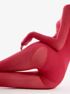 Long Sleeve Gloss Sheer Crotch Open Full Body Bodystocking