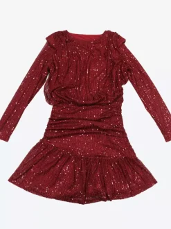 Long Sleeve Sequin Stripe Ruched Mini Party Dress For Women 2026
