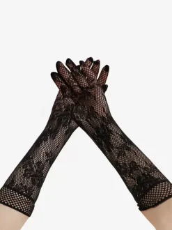 Long Tulle Gloves Stretchy Lace Wedding Evening Party