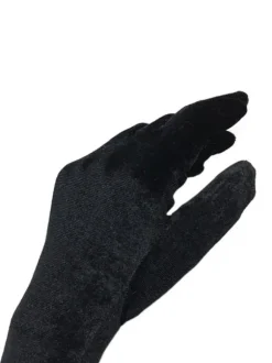 Long Gloves For Women Velour Black Gloves