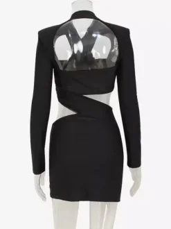 Long Sleeve Cut-Out Bodycon Mini Dress In Black For Night Out 2026