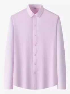 Long-Sleeved Shirts For Men Wrinkle-Free Business Casual Ice Silk Shirts