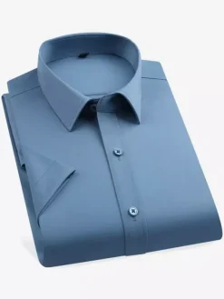 Long-Sleeved Shirts For Men Wrinkle-Free Business Casual Ice Silk Shirts