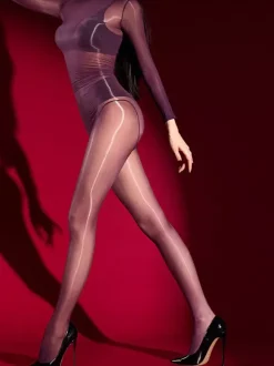 Long Sleeve Oil Gloss Sheer Full Body Bodystocking