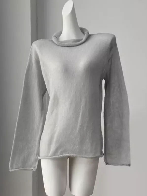 Long Sleeve See-through Knit Tops For Women 2026