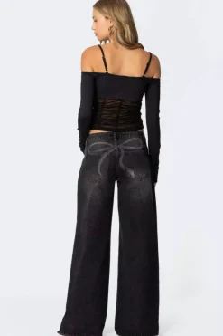 Low Rise Wide Leg Baggy Jeans For Women - Medium Wash Vintage Y2K Loose Fit Denim - Summer Casual Streetwear 2026