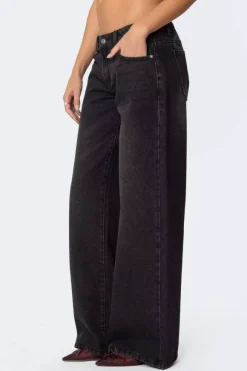 Low Rise Wide Leg Baggy Jeans For Women - Medium Wash Vintage Y2K Loose Fit Denim - Summer Casual Streetwear 2026