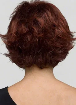 Mahogany Straight Woman's Short Wig With Curly At Ends