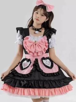Maid Costumes Coffee Brown Girl's Dress