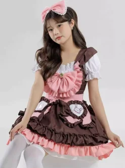 Maid Costumes Coffee Brown Girl's Dress