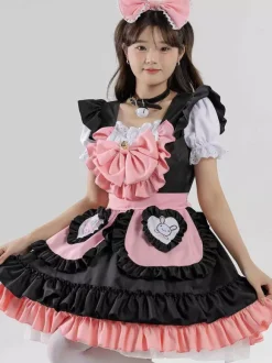 Maid Costumes Coffee Brown Girl's Dress