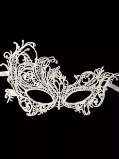 Mask Masquerade Venetian Eyemask Halloween Woman Silver Lace Party