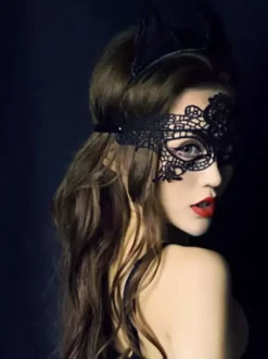 Masquerade For Women Black Sexy Costume Lace Eye Mask Mardi Gras Party Supply
