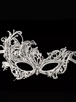Masquerade Eye Mask For Women Daily Casual Cold White Lace