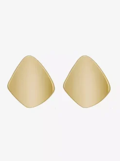 Matte Gold Irregular Rhombus Geometric Stud Earrings Metal Statement Ear Jewelry
