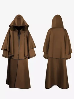 Medieval Capes Hooded Robes Monk Cloaks Burgundy