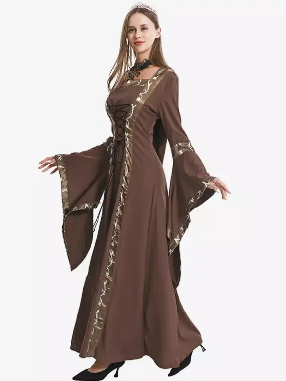 Medieval Dress For Women Plus Size Renaissance Vintage Lace Up Costumes