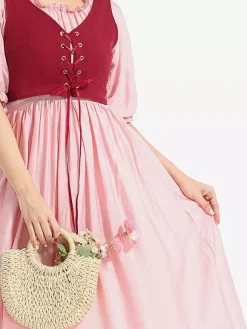 Medieval Renaissance Dress For Women Vintage Irish Over Dress Reminiscence Boho Costume Set