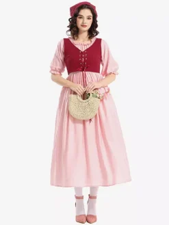 Medieval Renaissance Dress For Women Vintage Irish Over Dress Reminiscence Boho Costume Set