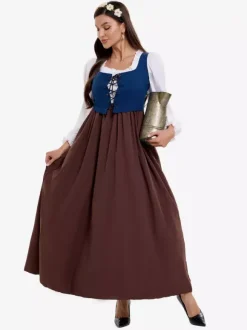Medieval Retro Farm Clothing Colonial Period Village Maid Dress Cosplay Costumes
