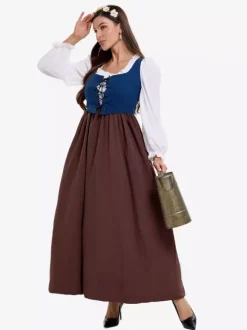 Medieval Retro Farm Clothing Colonial Period Village Maid Dress Cosplay Costumes