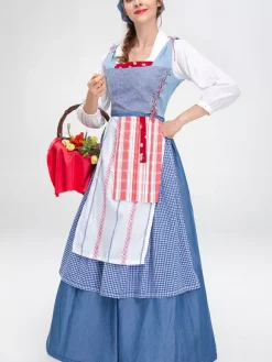 Medieval Manor Maid Dress Vintage Long Theater Costume Beer Holidays Costumes
