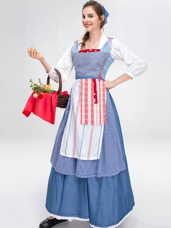 Medieval Manor Maid Dress Vintage Long Theater Costume Beer Holidays Costumes