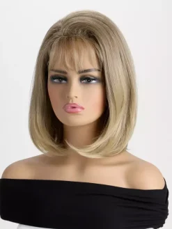Medium-length Bob Wig With Air Bangs Vintage Synthetic Wig For Women 2026