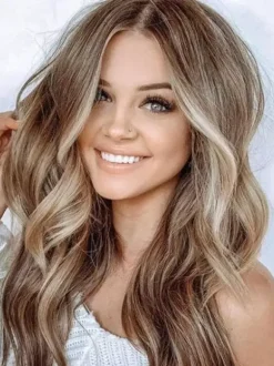 Medium Wigs Synthetic Wigs Women Wigs Camel Curly Heat-resistant Fiber Medium Wig