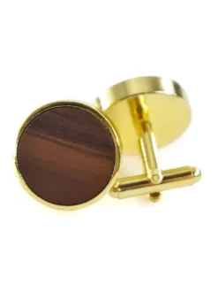 Mem's Gold Wooden Cufflinks