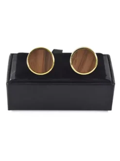 Mem's Gold Wooden Cufflinks