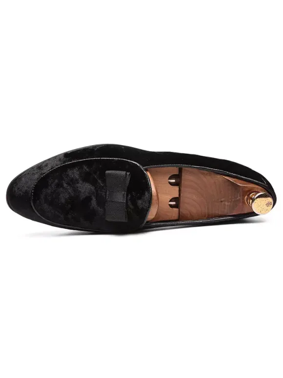 Men Belgian Loafer Prom Party Wedding Shoes Bows Slip On Low Tops Blue Loafers Prom Party Wedding Shoes