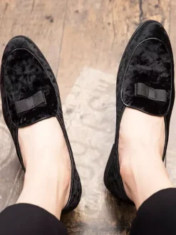 Men Belgian Loafer Prom Party Wedding Shoes Bows Slip On Low Tops Blue Loafers Prom Party Wedding Shoes