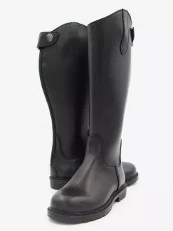 Men' Knee High Boots Cowhide Chic Black Knight Boots