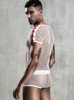 Men Sexy Costume Halloween Adult's Top Pants Night Club Wear Lingerie