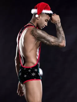 Men Sexy Costume Halloween Christmas Cravat Hat Polyester Night Club Wear