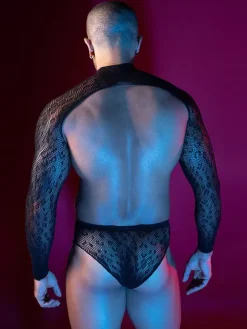 Men Sexy Costume Sheer See-through Night Club Wear Sets