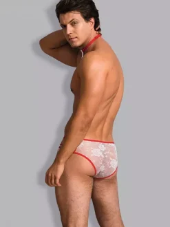 Men Sexy Nurse Costume T-back Halter Neck Sets Night Club Wear
