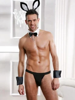 Men Sexy Rabbit Costume Halloween Adult's Night Club Wear