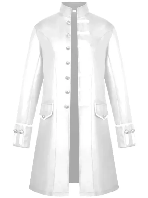 Men Vintage Coat Stand Collar Button Up Uniform Costume