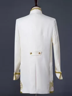 Men Vintage Costume Aristocrat Style Blazer Jacket With Waistcoat And Pant 3 Pieces Costumes