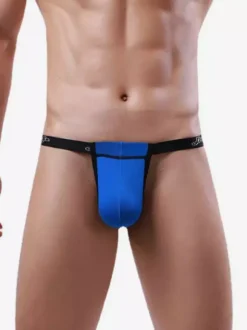 Men Adjustable Pouch Thong Low Rise Elastic Waistband Sexy G String Underwear