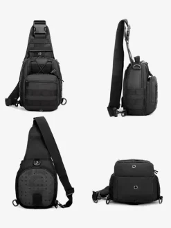 Men Bag Black Nylon Camouflage Messenger Bag