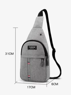 Men Bag Grey Nylon Messenger Bag