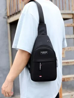Men Bag Grey Nylon Messenger Bag